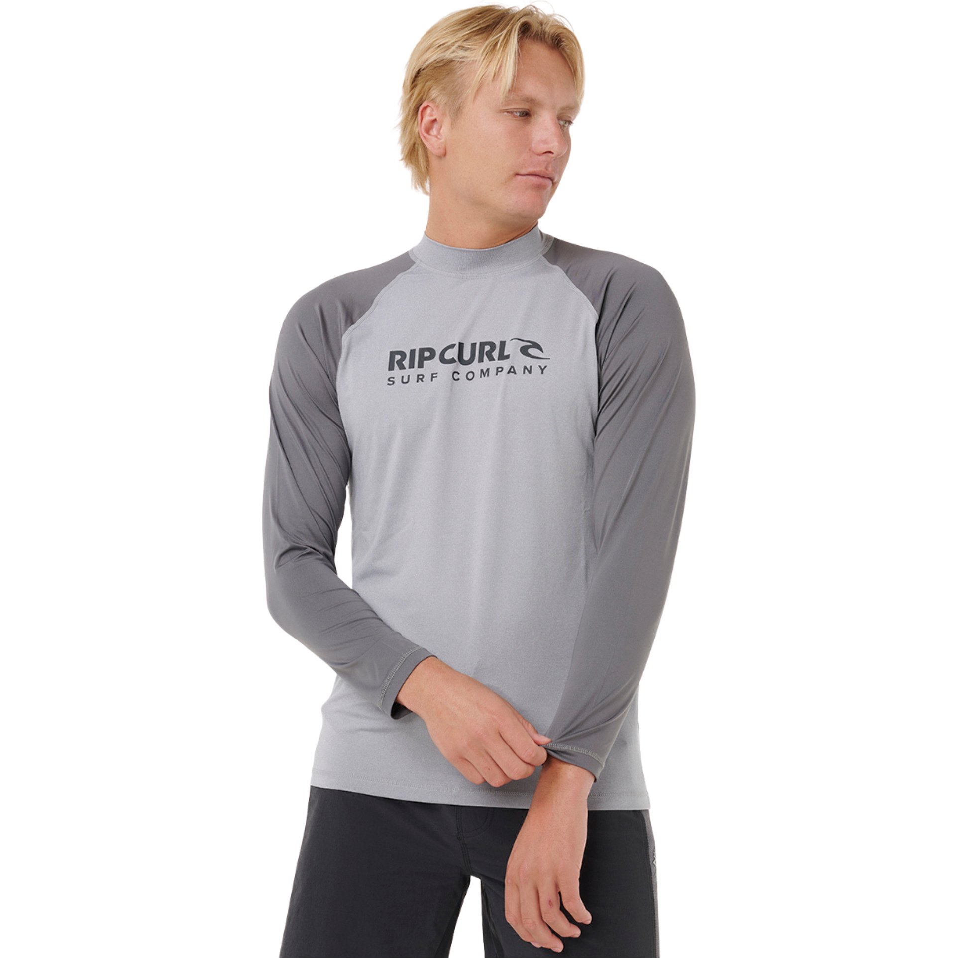 2026 Rip Curl Mens Shock UPF Long Sleeve Rash Vest 16GMRV - Grey Marle